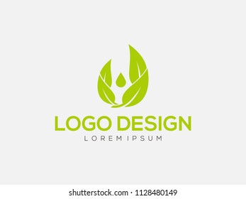 Natural product logo design vector template. Leaf icon