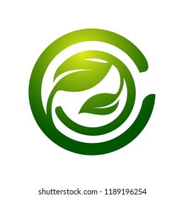 Natural product logo design vector template. illustration Leaf icon