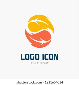 Natural product logo design vector template. Leaf icon
