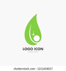 Natural product logo design vector template. Leaf icon