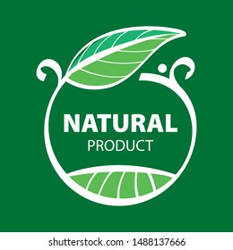 Natural product logo design vector template. Leaf icon