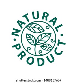 Natural product logo design vector template. Leaf icon
