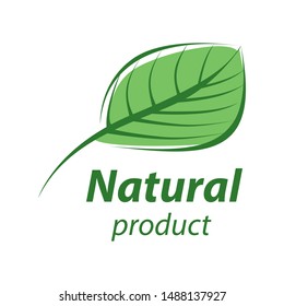 Natural product logo design vector template. Leaf icon