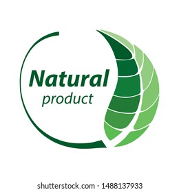 Natural product logo design vector template. Leaf icon