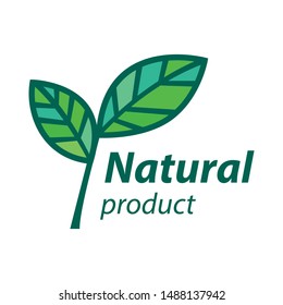 Natural product logo design vector template. Leaf icon