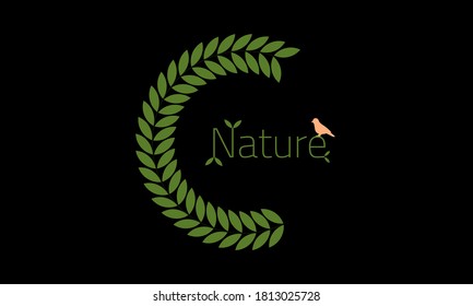 Natural product logo design vector template