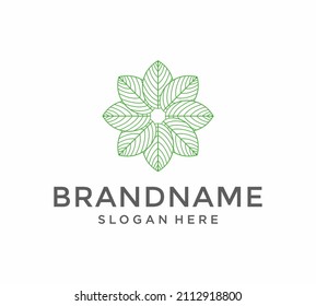 Plantilla vectorial de diseño de logotipo de producto natural. Icono de hoja
