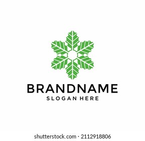 Plantilla vectorial de diseño de logotipo de producto natural. Icono de hoja