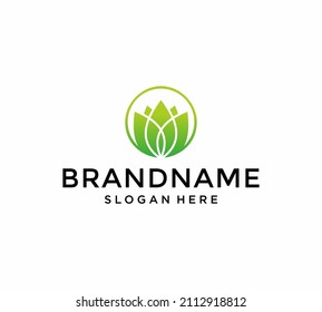 Natural product logo design vector template. Leaf icon