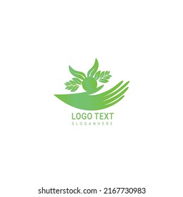 Natural product logo design vector template. Leaf icon