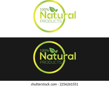 Natural product logo design vector template  Leaf icon