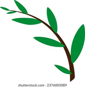 Natural product logo design vector template. Branch with green leaves