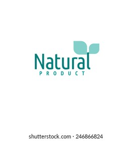 Natural product logo design vector template. Leaf icon