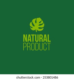 Natural product logo design vector template. Leaf icon