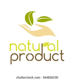 Natural product logo design vector template. 
