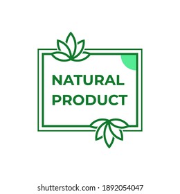 Natural product logo. Natural leaf icon. Vegan emblem. Healthy fresh nutrition. Healthy lifestyle
