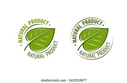 Natural product logo. Leaf symbol design vector illustration