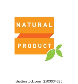 Natural product logo and symbol flat design template