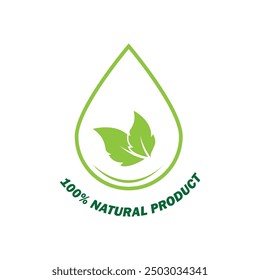 Natural product logo and symbol flat design template