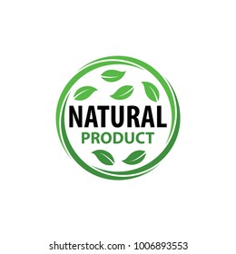 Natural Product Logo Vector with Badge Design