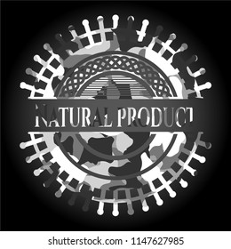 Natural Product on grey camo pattern