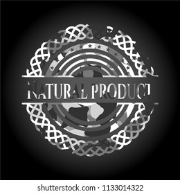 Natural Product on grey camouflaged texture