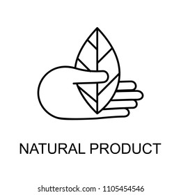 natural product outline icon. Element of enviroment protection icon with name for mobile concept and web apps. Thin line natural product icon can be used for web and mobile on white background