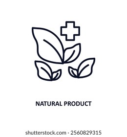 natural product outline icon.  Thin line icon from ecology collection. Editable vector isolated on white background