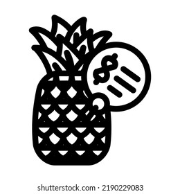 natural product pineapple line icon vector. natural product pineapple sign. isolated contour symbol black illustration