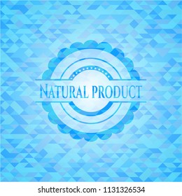 Natural Product realistic light blue mosaic emblem