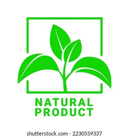 Natural product sign or stamp symbol. Vector illustration