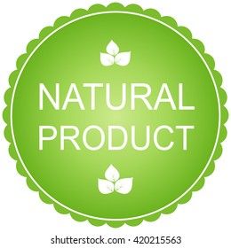 Natural Product Sign. Vector image in green tones.