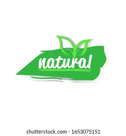 natural product sticker organic healthy vegan market logo fresh food emblem badge design vector illustration