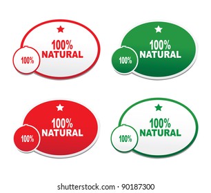 Natural product stickers. Vector.