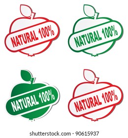 Natural product stickers. Vector.