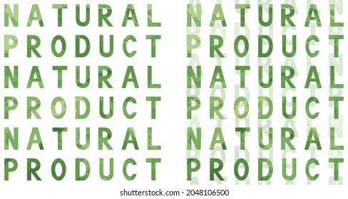 Natural product text Texture. Background seamless pattern. Healthy food label. Vector. 