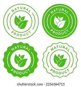 Natural Product Vector Icon Circle Sign. Healthy Food Emblem. Organic food Badge.