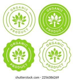 Natural Product Vector Icon Circle Sign. Healthy Food Emblem. Organic food Badge.