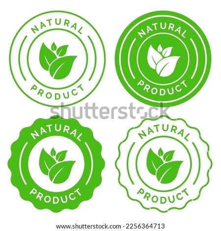Natural Product Vector Icon Circle Sign. Healthy Food Emblem. Organic food Badge.