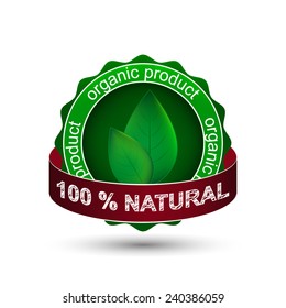 Natural product vector icon, label or badge