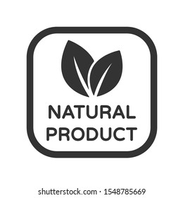 Natural product vector icon. Organic, bio, eco symbol. Natural product stock vector illustration with leaves for printing on food packaging