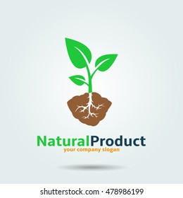 Natural product vector logo design template
