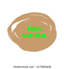 Natural products icon, package label vector graphic design. Natural origination and ingredients products label, sign, vector natural sign. Acrylic grunge tag natural product label.