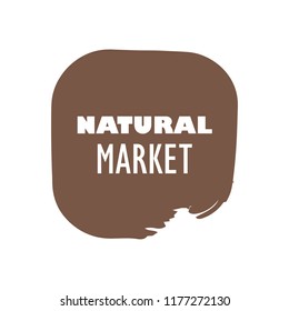 Natural products icon, package label vector graphic design. Natural origination and ingredients products label, sign, vector natural sign. Acrylic grunge tag natural product label.