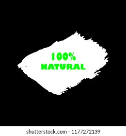 Natural products icon, package label vector graphic design. Natural origination and ingredients products label, sign, vector natural sign. Acrylic grunge tag natural product label.