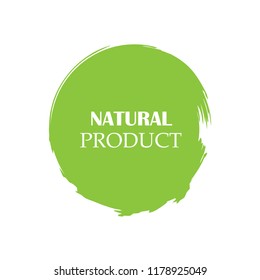 Natural products icon, package label vector graphic design. Natural origination and ingredients products label, sign, vector natural sign. Acrylic grunge tag natural product label.