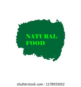 Natural products icon, package label vector graphic design. Natural origination and ingredients products label, sign, vector natural sign. Acrylic grunge tag natural product label.