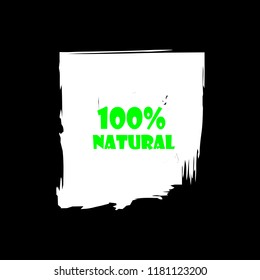 Natural products icon, package label vector graphic design. Natural origination and ingredients products label, sign, vector natural sign. Acrylic grunge tag natural product label.