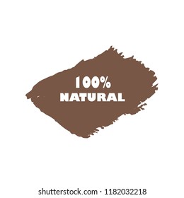 Natural products icon, package label vector graphic design. Natural origination and ingredients products label, sign, vector natural sign. Acrylic grunge tag natural product label.