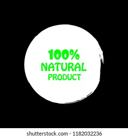 Natural products icon, package label vector graphic design. Natural origination and ingredients products label, sign, vector natural sign. Acrylic grunge tag natural product label.